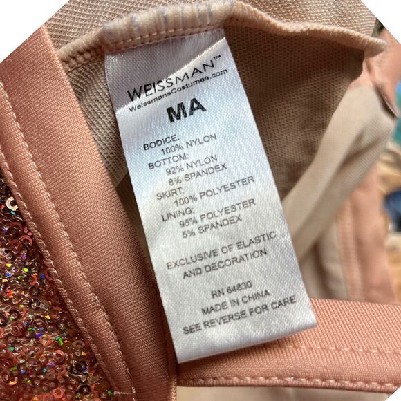 Weismann Sequin Fringe Dress Sparkly Tassel Bodysuit for Dance Performance M - Picture 8 of 9